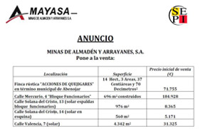MAYASA anuncia la puesta en venta de ciertos activos