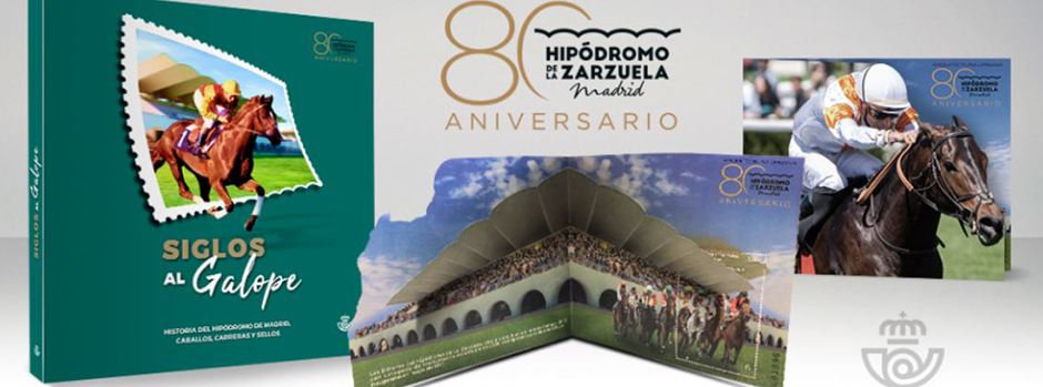 CORREOS and Hipódromo de La Zarzuela create a stamp for commemorating the 80th anniversary of the horse racetrack 