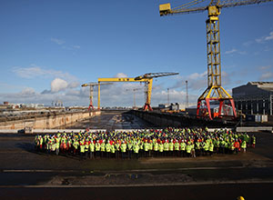 Encuentro del presidente de NAVANTIA con la plantilla del astillero de Harland & Wolff.