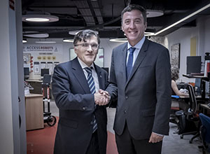 El presidente de NAVANTIA, Ricardo Domínguez, y el vicepresidente ejecutivo de Fundación ONCE, Alberto Durán