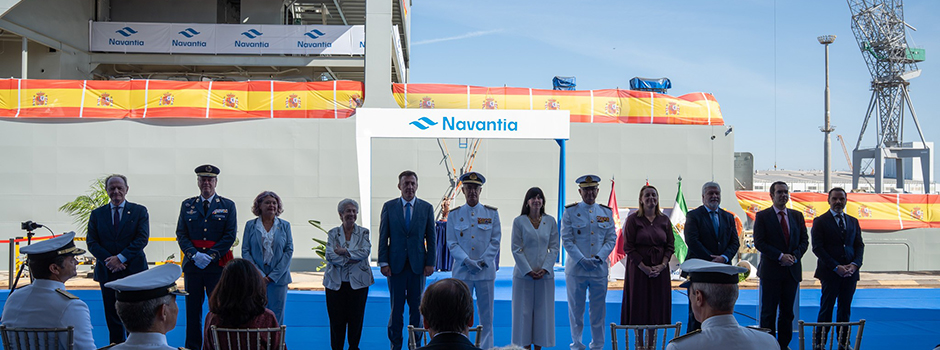 NAVANTIA celebra el bautizo del BAM-IS A-21 Poseidón para la Armada